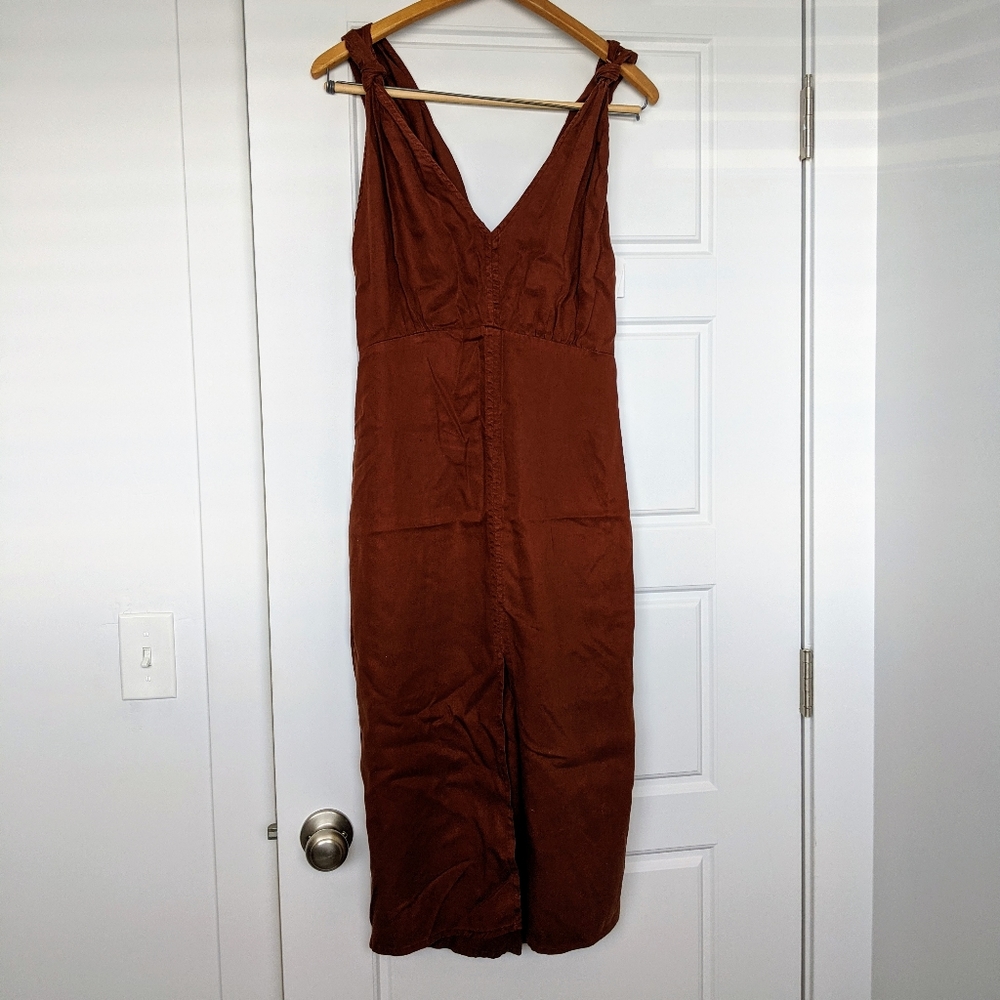 Zara Linen Midi 70's Inspired Retro Jumper Dress - Picture 4 of 6